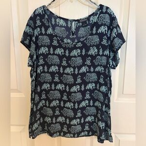Silk Lucky Brand Elephant Blouse